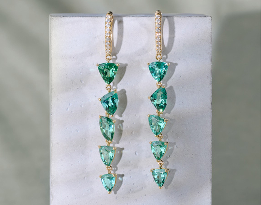 Tourmaline multishape drop earrings