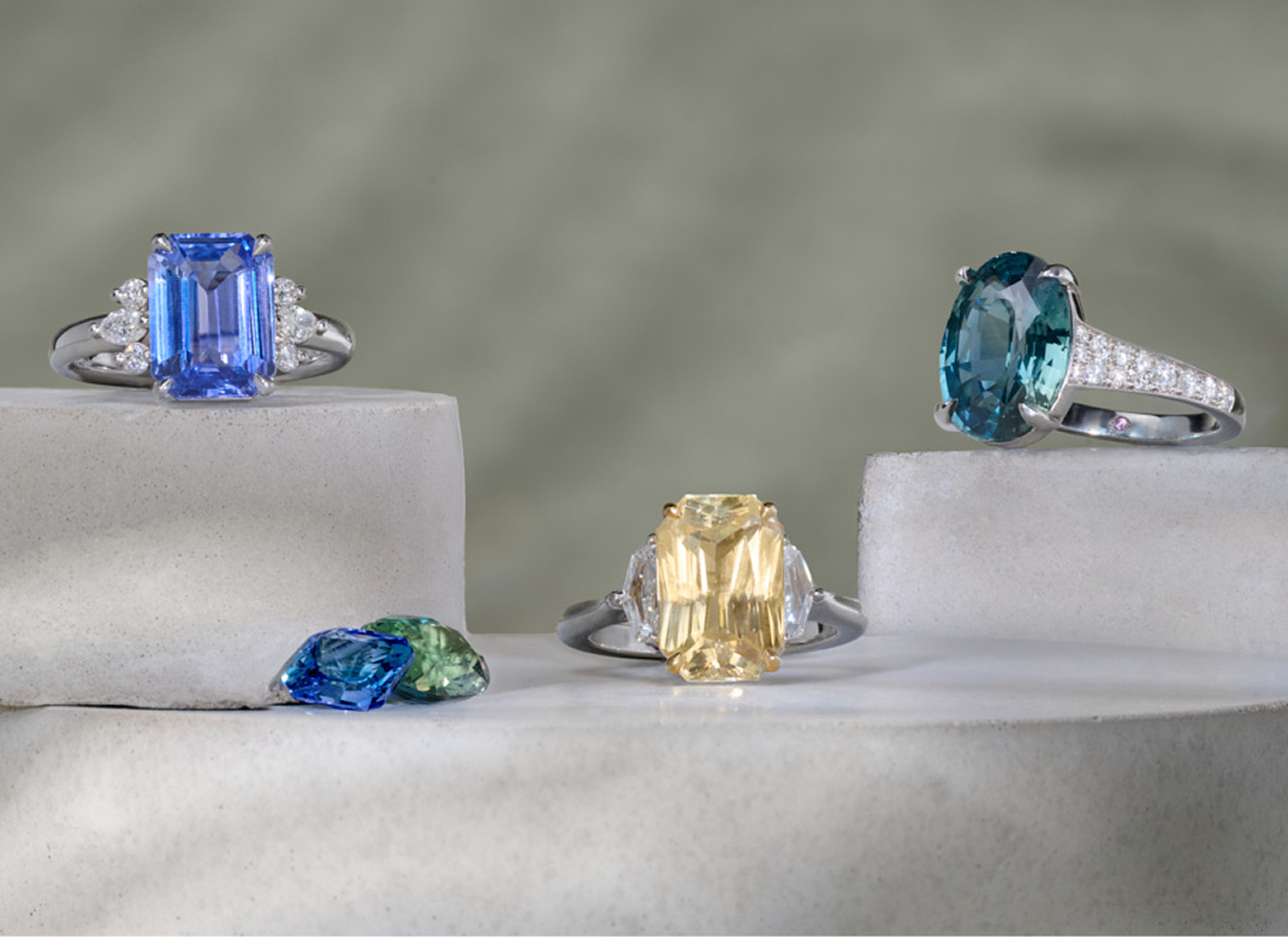 Sapphire Engagement Rings in Fancy Colors and loose sapphires 