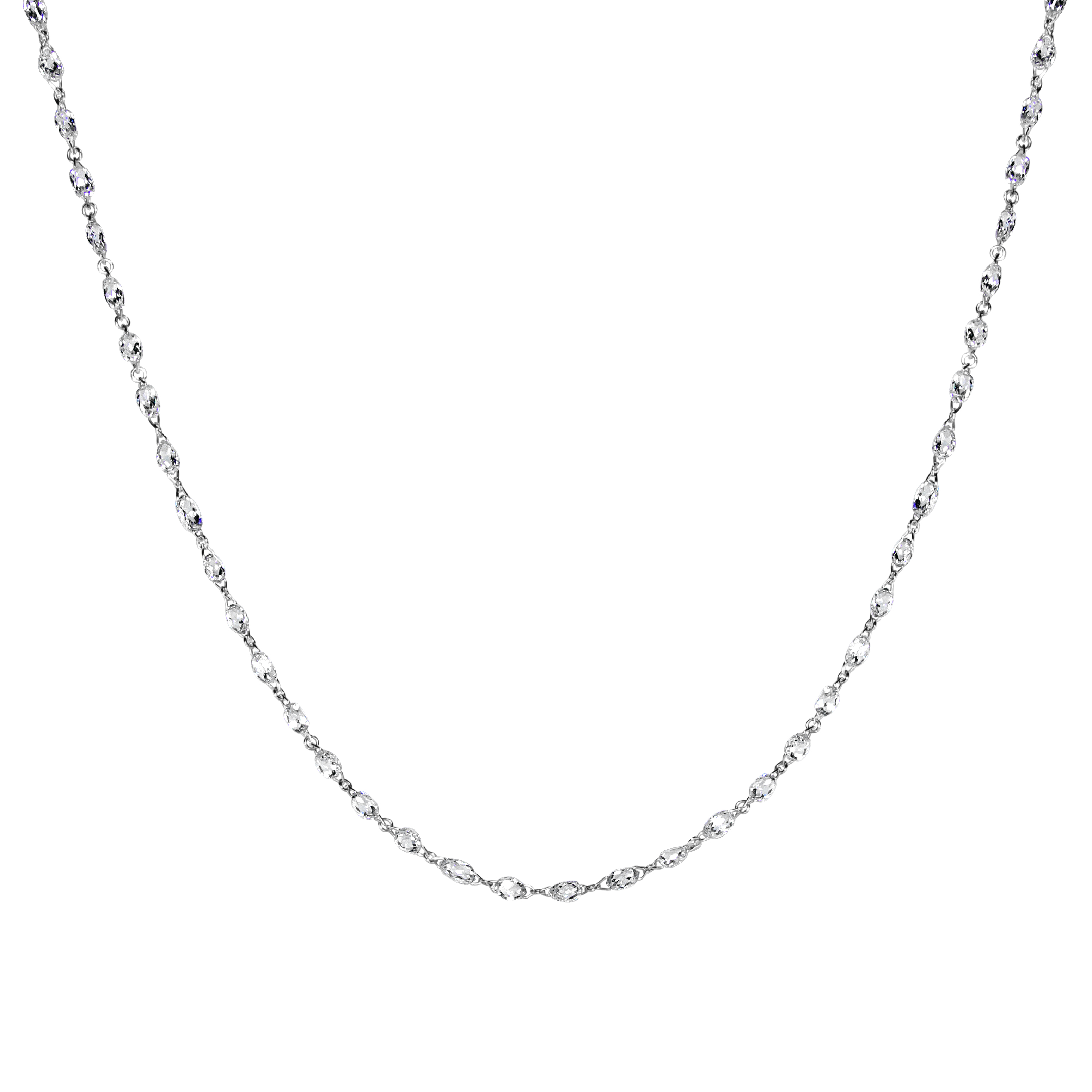 Diamond Briolette Necklace White Gold 