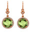 Lisa Nik Green Quartz Drop Earrings in Rose Gold