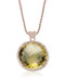 Lisa Nik Round Lemon Quartz Pendant