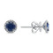 Blue Sapphire Halo Studs 