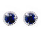 Blue Sapphire Studs with Diamond Halo