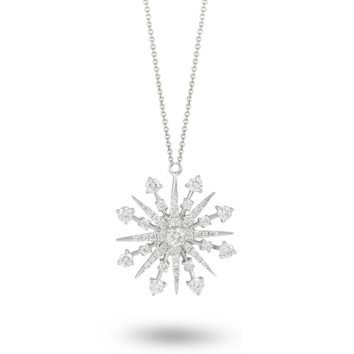 Snowflake Diamond Pendant | Snowflake Jewelry | Diamond Pendant