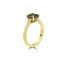 Cushion Teal Sapphire Ring in Yellow Gold - Standing 