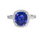 Blue Sapphire Diamond Halo Ring