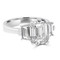 Emerald Cut Three Stone Diamond Engagement Ring -side 