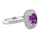 Purple Pink Sapphire Double Halo Ring -profile