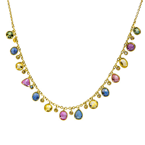 Multi Color Sapphire Necklace | Sapphire Jewelry | Sapphire Necklace ...