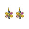 Multi Color Sapphire  Flower Earrings