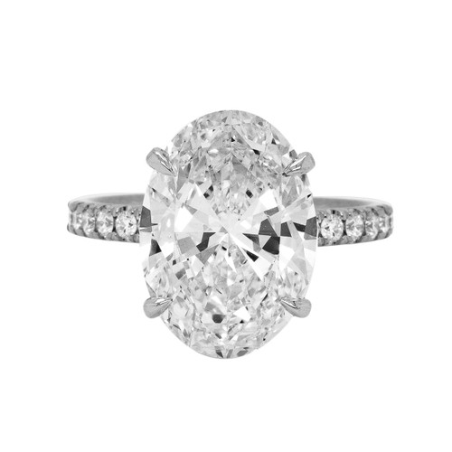 Oval Diamond Engagement Ring with Hidden Halo Engagement Rings NYC