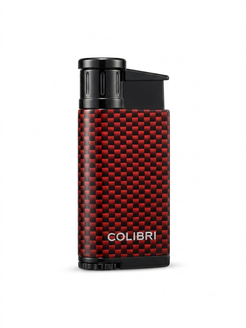 Colibri Evo Single Jet Lighter - Red Carbon Fiber