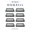 8 Pack of 12 x 16 x 1 1/4 Riker Display Cases