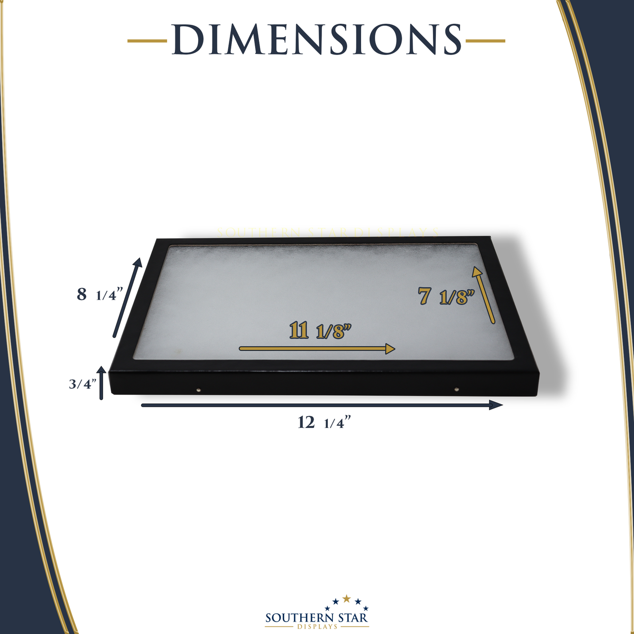 8 x 12 x 3/4 Riker Display Case - Southern Star Display Cases