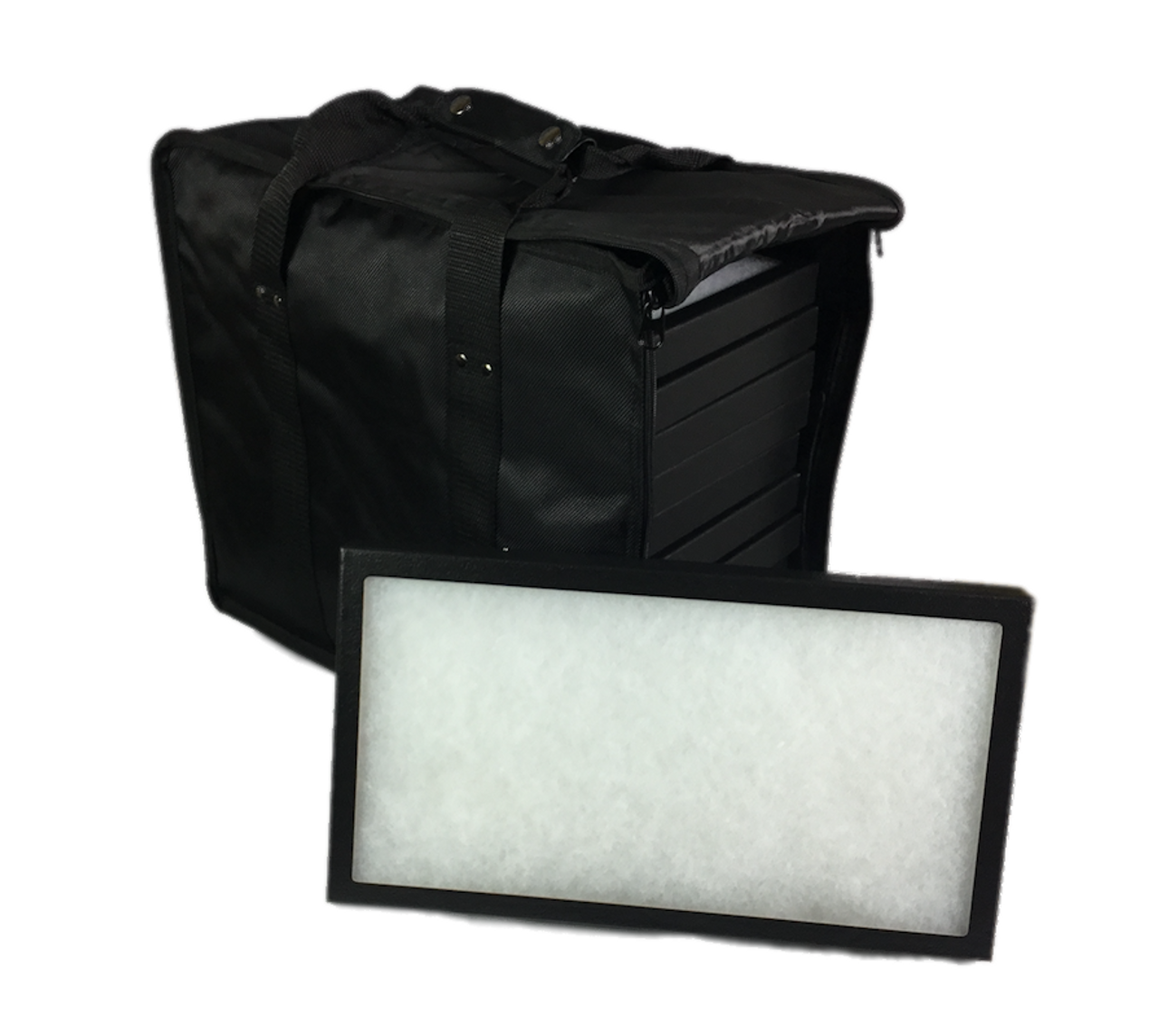 12 Pack of 8 x 14 x 1 Riker Display Cases with Black Carrying Case