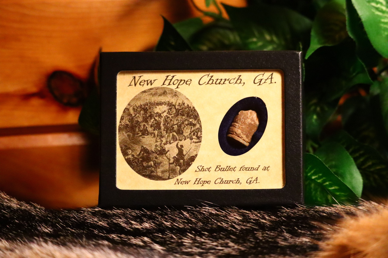 Shot Bullet Relic from New Hope Church, Georgia with Display Case and ...