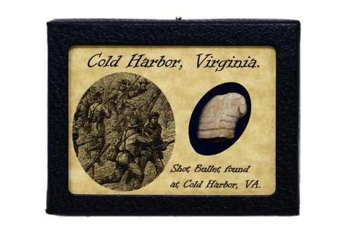 Shot Bullet from Cold Harbor, Virginia with Display Case and COA
