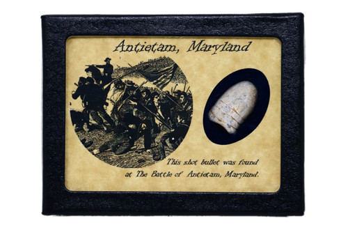 Shot Bullet Relic from the Battle of Antietam, Maryland with Display Case and COA