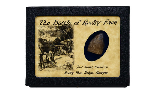 Shot Bullet Relic from Rocky Face Ridge, Georgia with Display Case and COA