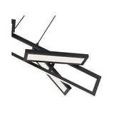 Helix Rectangular Pendant with Four Pivoting Light Guide Diffusers