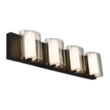 Zoe 4 Light Curved Clear & Opal Glass Vanity