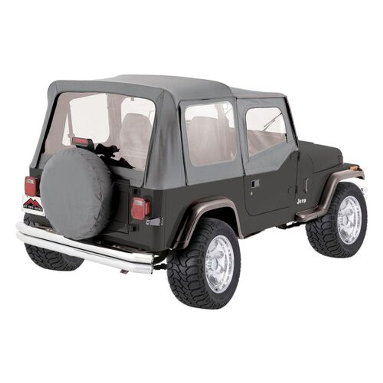 Complete Gray Denim Soft Top for YJ Wrangler w/ Soft Upper Doors - OK4WD