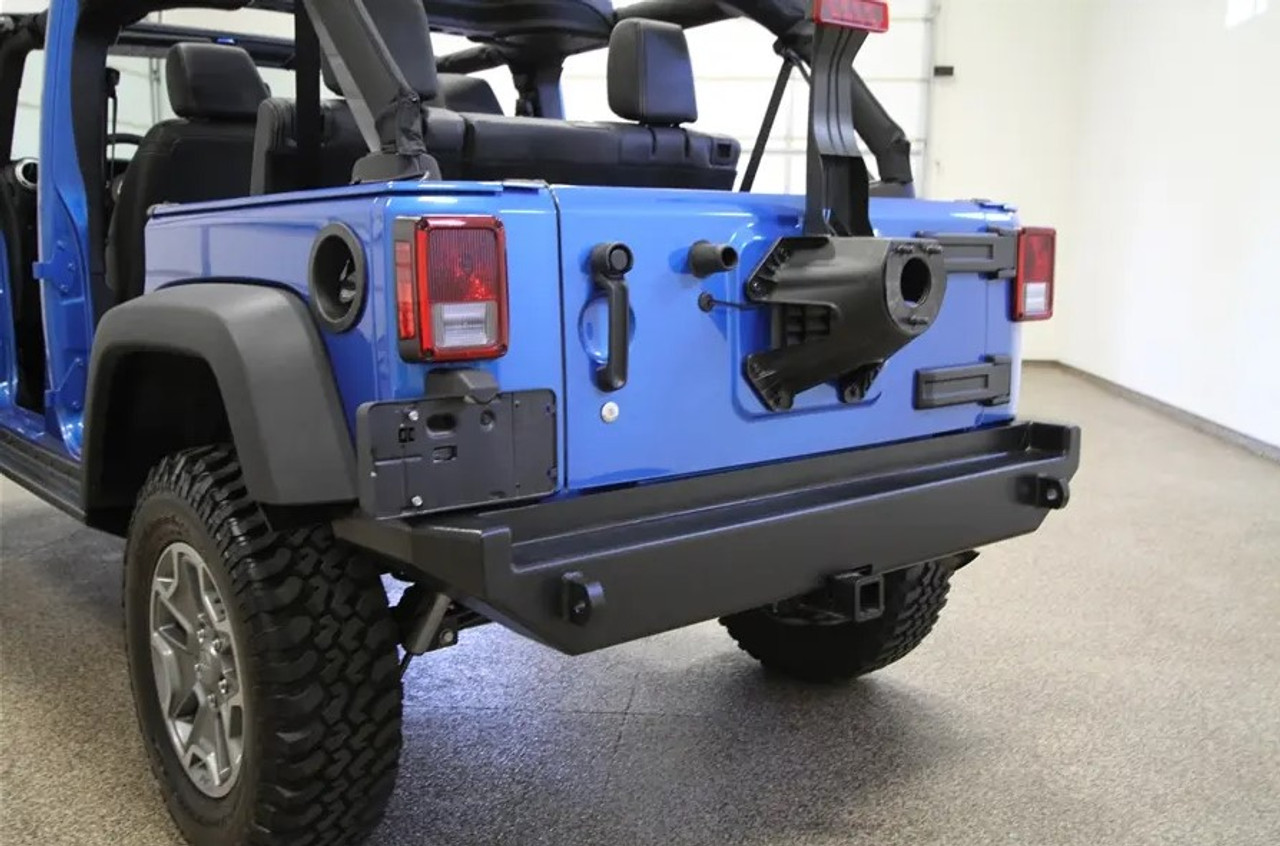 Rock Hard 4x4 Aluminum Patriot Series Rear Bumper w/o Tire Carrier for Jeep  Wrangler JK 2007 - 2018 [RH-5040]