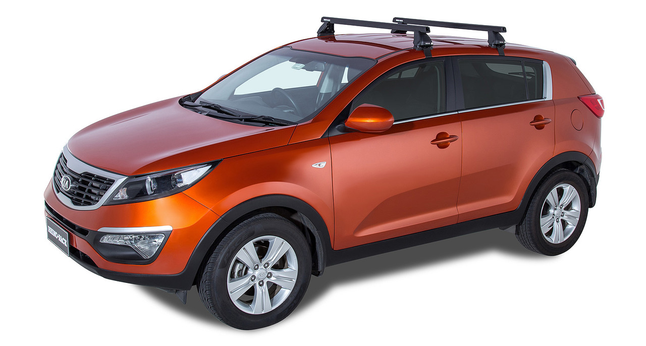 Rhino-Rack 11-16 Kia Sportage 4 Door SUV Heavy Duty 2500 2 Bar Roof Rack -  Black JA0152 - OK4WD