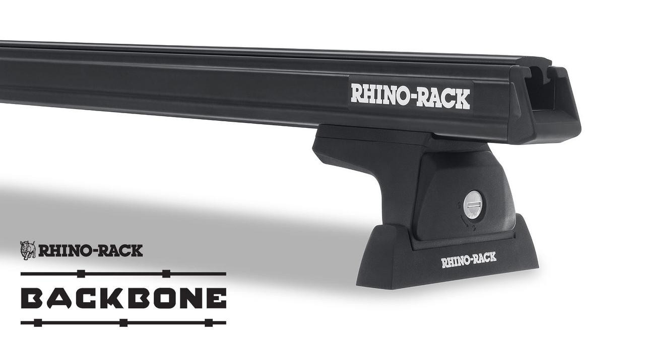Rhino-Rack 18-21 Jeep Wrangler 4 Door SUV Heavy Duty RLT600 3 Bar Backbone Roof Rack - Black JB0885