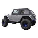 Black Sailcloth Bowless Soft Top w/ Tinted Windows for JK Wrangler w/ 2 Door