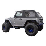 RT Offroad Black Sailcloth Bowless Soft Top w/ Tinted Windows for JK Wrangler w/ 2 Door 
