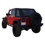 RT Offroad Black Sailcloth Bowless Soft Top w/ Tinted Windows for JK Wrangler w/ 4 Door 
