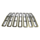 7 Piece Chrome Plastic Grille Inserts for 87-95 Jeep YJ Wrangler, Snap-In Pieces