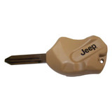 Tan Rock Key Blank for 05-18 Jeep JK, WK, XK, KL, KJ, KK, MK w/ Transponder