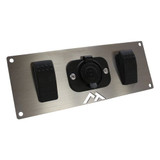Switch Plate w/ 1 Power Socket and 2 Rocker Switches for Universal Applications