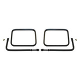 RT Offroad Left & Right Black Textured Trail Mirror Set for 76-18 Jeep CJs, YJ, TJ, JK, JL 