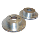 Left and Right Rear High Performance Rear Cross Drilled and Slotted Rotor Set