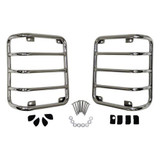 RT Offroad Stainless Steel Tail Light Guard Set for 07-18 Jeep JK Wrangler; Incl. Hardware 