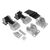 TJ Style Polished Stainless Steel Hood Catch Kit for Jeep 55-86 CJs and 87-95 YJ