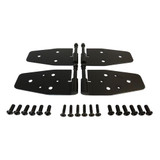 Door Hinge Set, Left & Right Front Upper & Lower, Matte Black, Stainless Steel