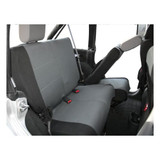 Rear Polycanvas Seat Cover for Jeep 07-11 JK Wrangler w/ 4-Doors; Black/Gray