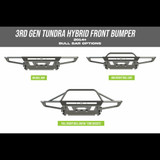 2nd Gen Toyota Tundra Hybrid Front Bumper, Full-Height Bull Bar w/ Tube Gussets , Yes - Parking Sensors , No (Standard Width)