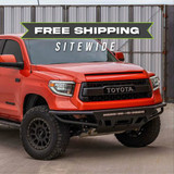 2nd Gen Toyota Tundra Hybrid Front Bumper, Full-Height Bull Bar w/ Tube Gussets , Yes - Parking Sensors , Yes (Build Wider)