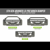 4Runner Lo Pro Winch Bumper, 30" Light Cutout, Mid-Height Bull Bar