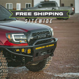 Tacoma Hybrid Front Bumper, 30" Light Bar Cutout, Mid-Height Bull Bar, Standard Width