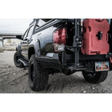 3rd Gen Toyota Tacoma High Clearance Rear Bumper Dual Swing Arm Angled Tire Carrier 16-22 Toyota Tacoma Bare Metal CBI Offroad