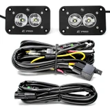 Baja Designs S2 Pro Black Flush Mount LED Light Pod Reverse Kit (Work/Scene; Clear) 
