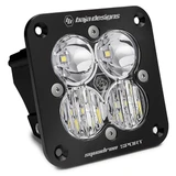 Baja Designs Squadron Sport Black Flush Mount LED Auxiliary Light Pod (Driving/Combo; Clear) 