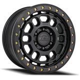 Reika 17X8 6X130 +30 HB 84.1 R35 BEADLOCK SATIN BLACK W/ BLACK E-COAT RING 