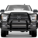 Ex-Guard Extreme-Duty, Full-Height Coverage Grille Guard for 2010-2018 RAM 2500, 3500 Pickup Trucks, Black EVRCoat PVC Finish. Includes Mounting Bracket.